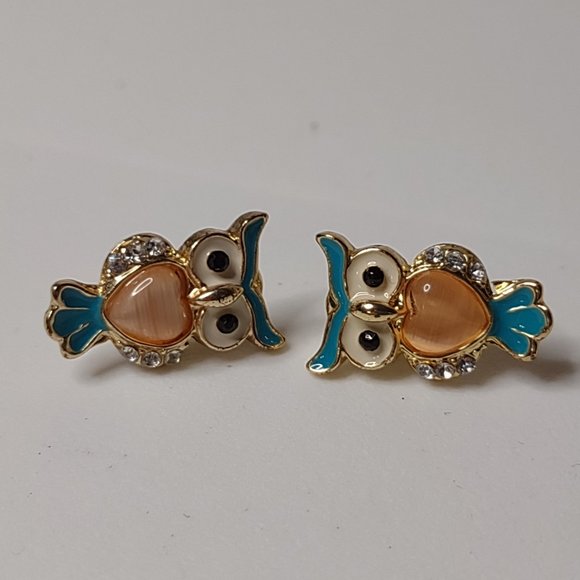 Cute Multicolor Owl Earrings - Picture 1 of 9